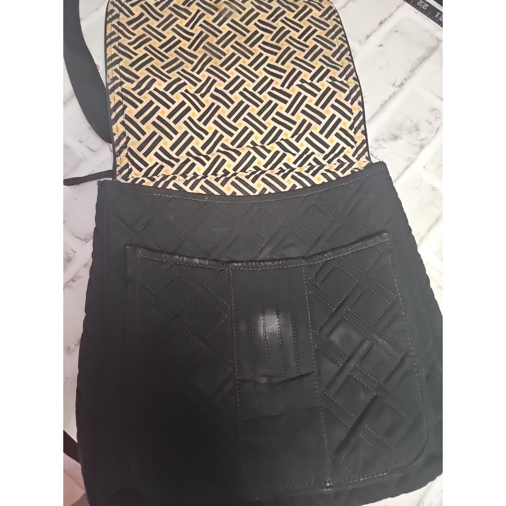 Vera Bradley Black Hipster Messenger Bag Medium Organizer Crossbody Travel - Picture 3 of 9